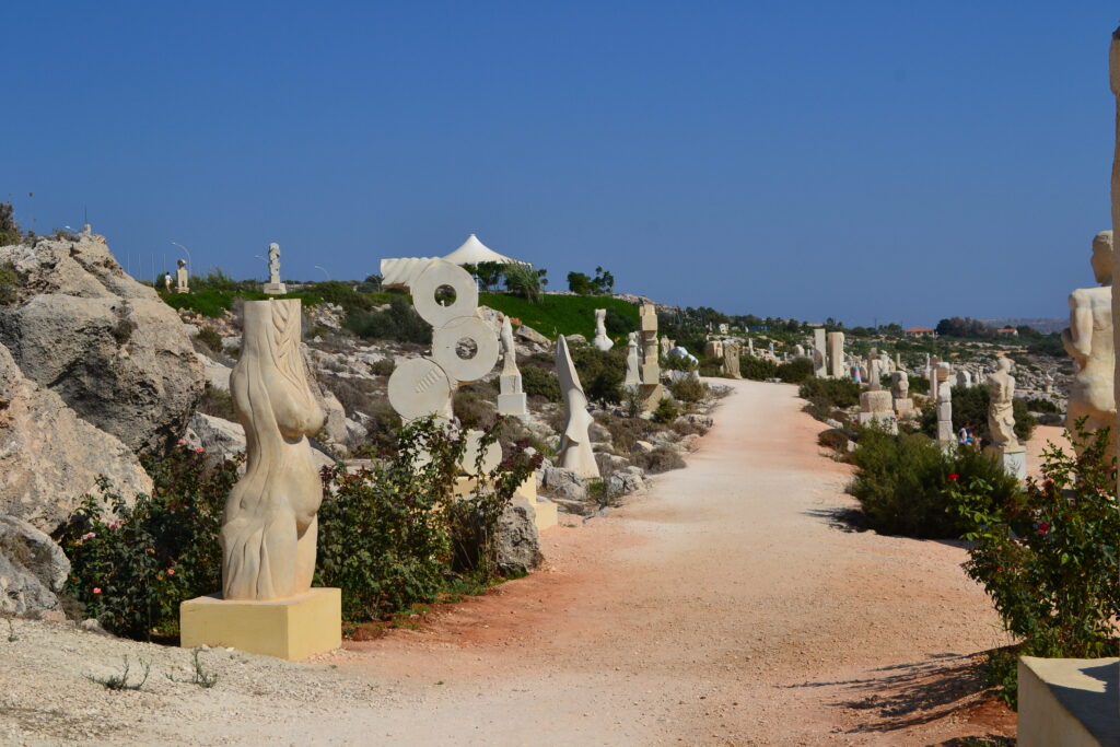 a path in a sculpture Park in Cyprus